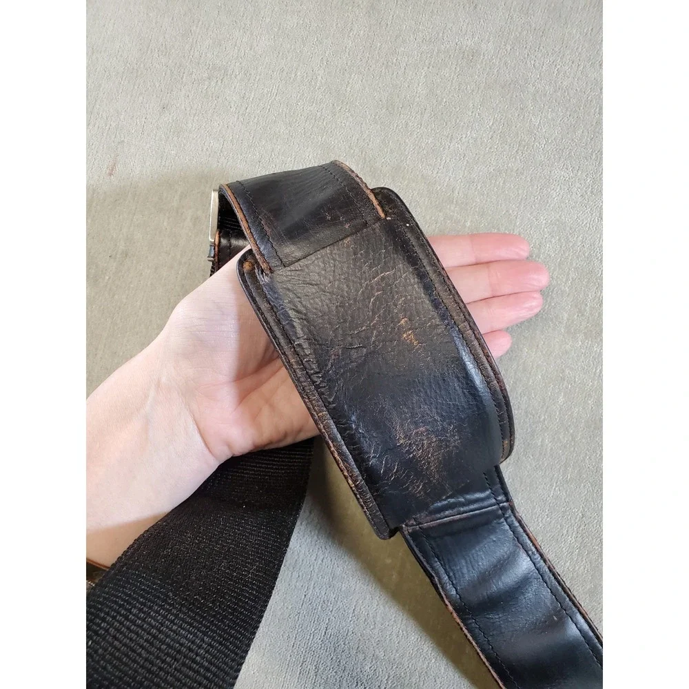Wilsons Leather M. Julian Distressed Gothic Y2K Messenger Bag Black Brown Red